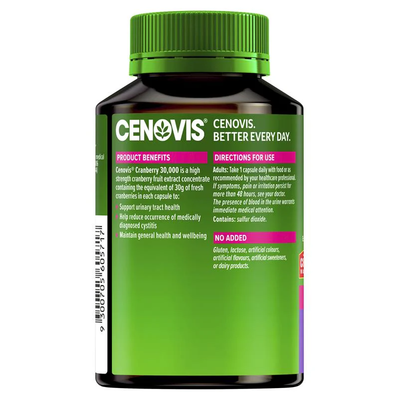 Cenovis Cranberry 30,000 for Women's Health | Bottle of 90 Capsules - Image 2