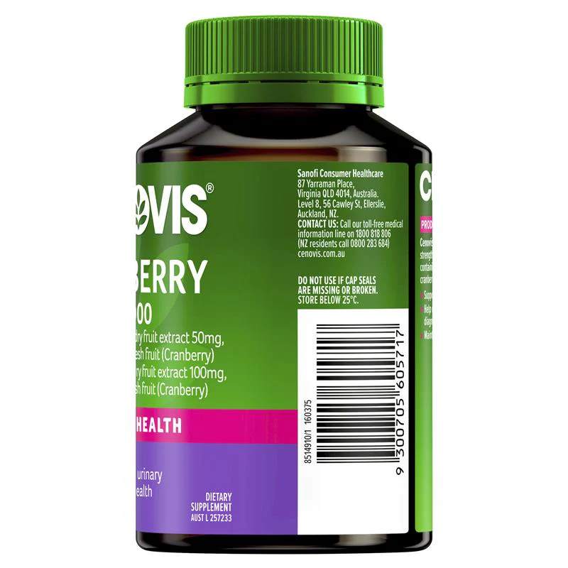 Cenovis Cranberry 30,000 for Women's Health | Bottle of 90 Capsules - Image 3