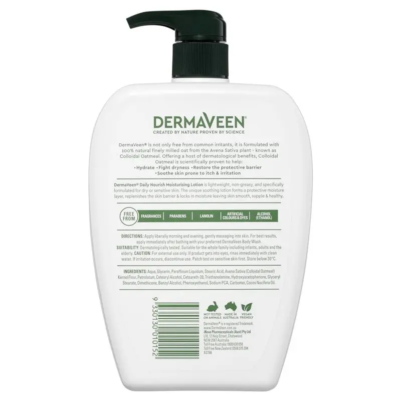DermaVeen Daily Nourish Moisturising Lotion 1L | Each - Image 2