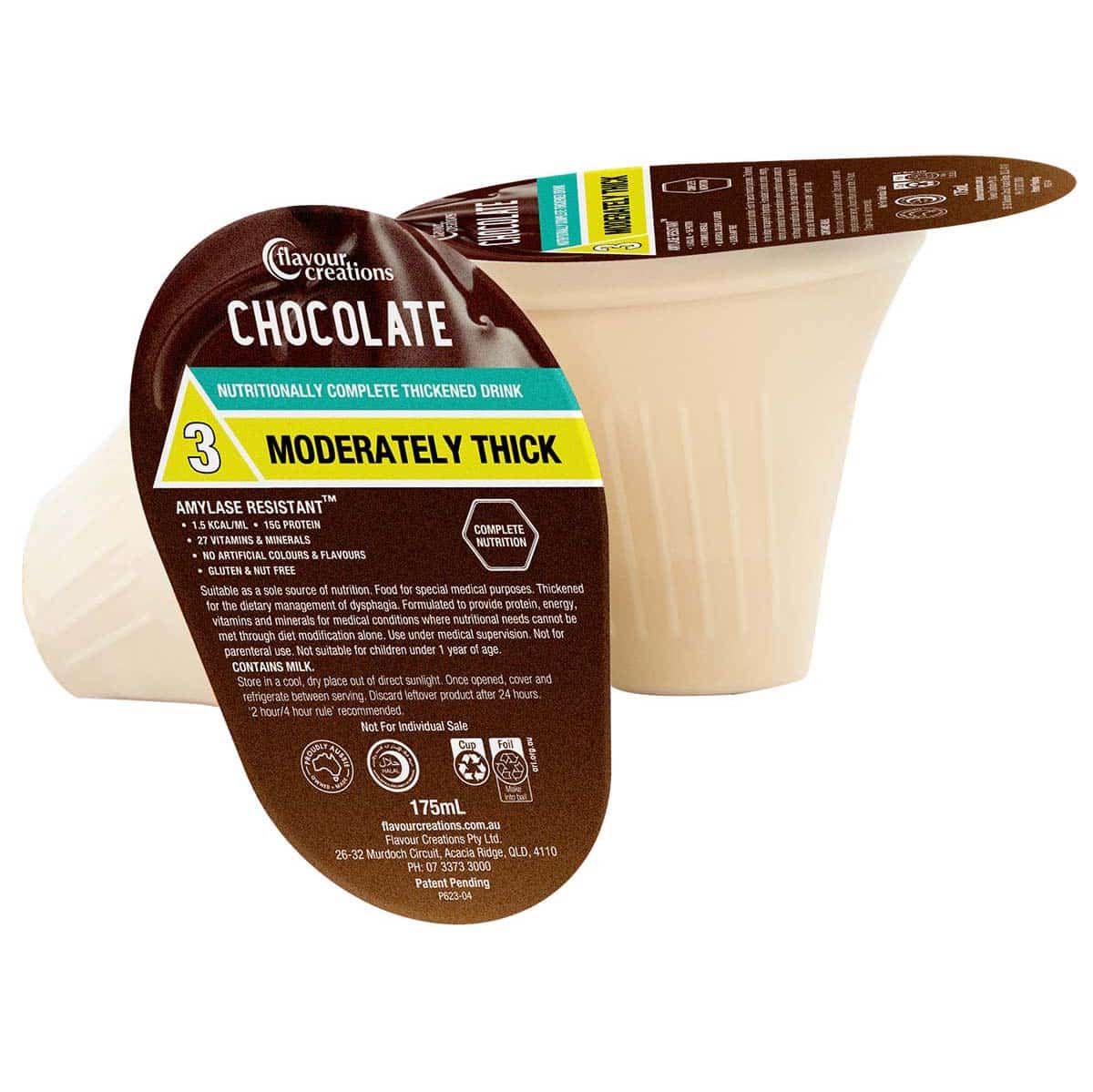 Flavour Creations RTD Nutritionally Complete Thickened Supplement 400/3 Moderately Thick 175mL Cups | Carton of 24 - Image 2