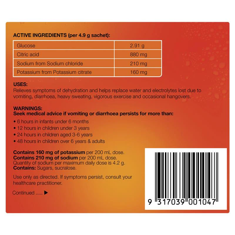 Hydralyte Electrolyte Powder Sachets 4.9g | Pack of 10 sachets - Image 8