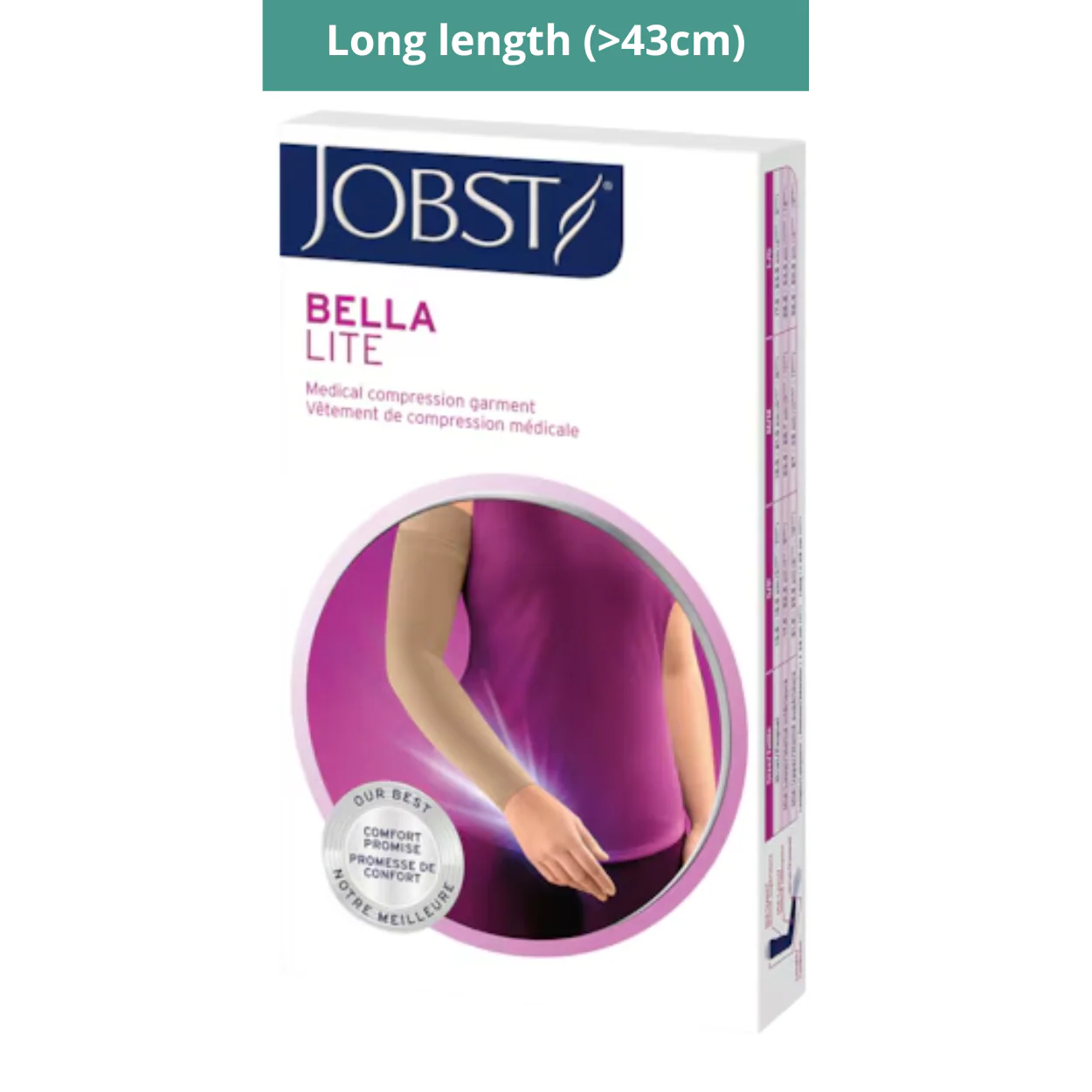JOBST Bella Lite Compression Arm Sleeve with 2" Silicone Top Band 20-30mmHg | Pack of 1 - Image 4