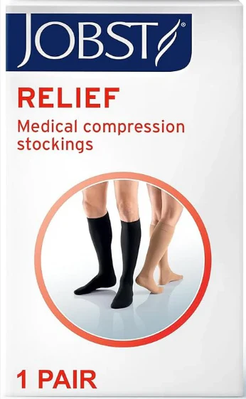 JOBST Relief Knee High Closed Toe Full Calf Compression Stocking | 1 Pair