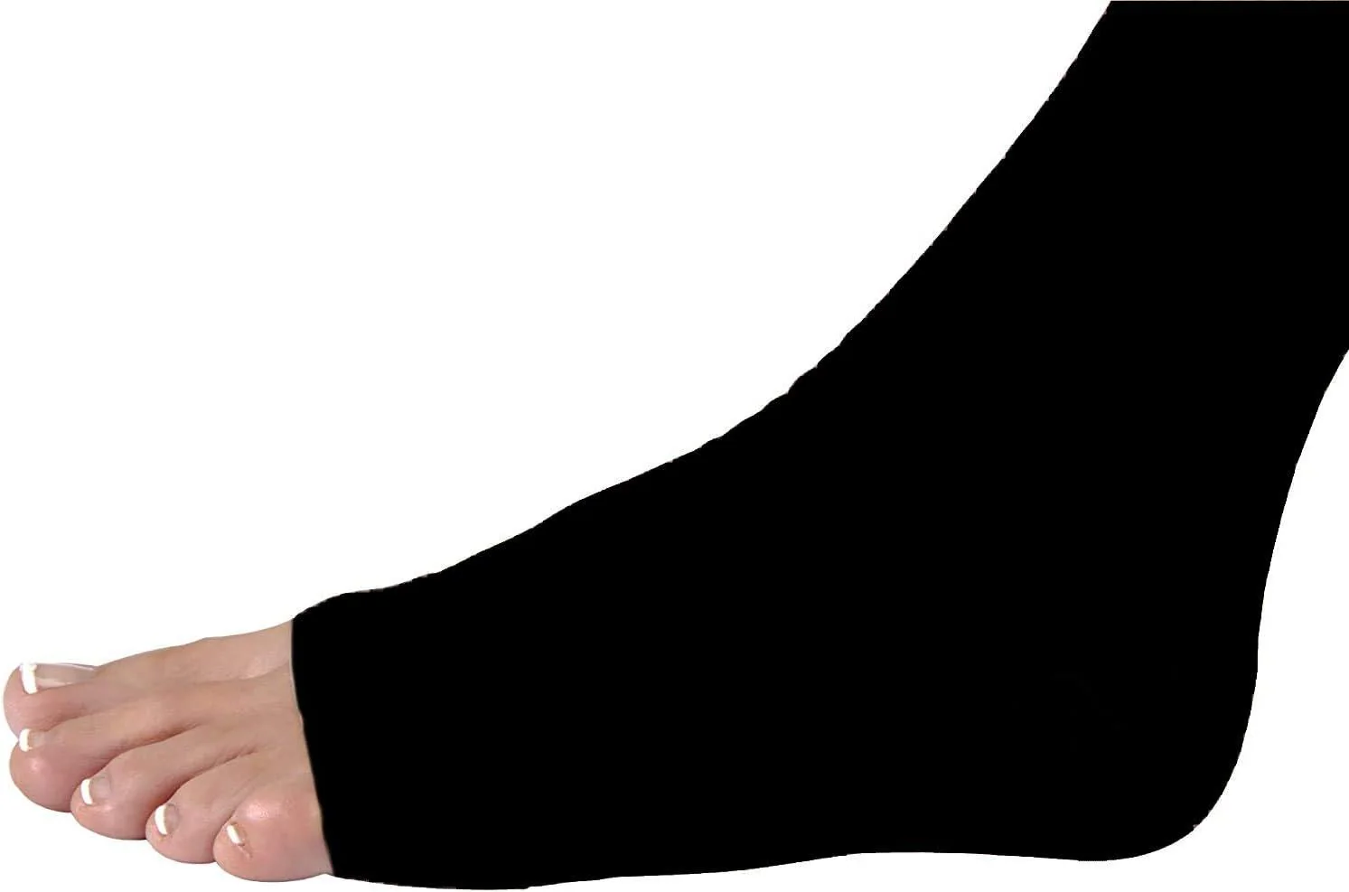 JOBST Relief Thigh High Open Toe Compression Stocking with Silicone Band in Black 15-20mmHg | 1 Pair - Image 4