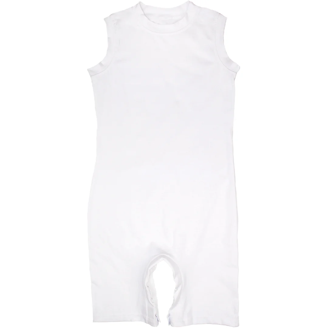 Kid's Sleeveless with Short Legs Onesie, Studs at Crotch, Body Suit