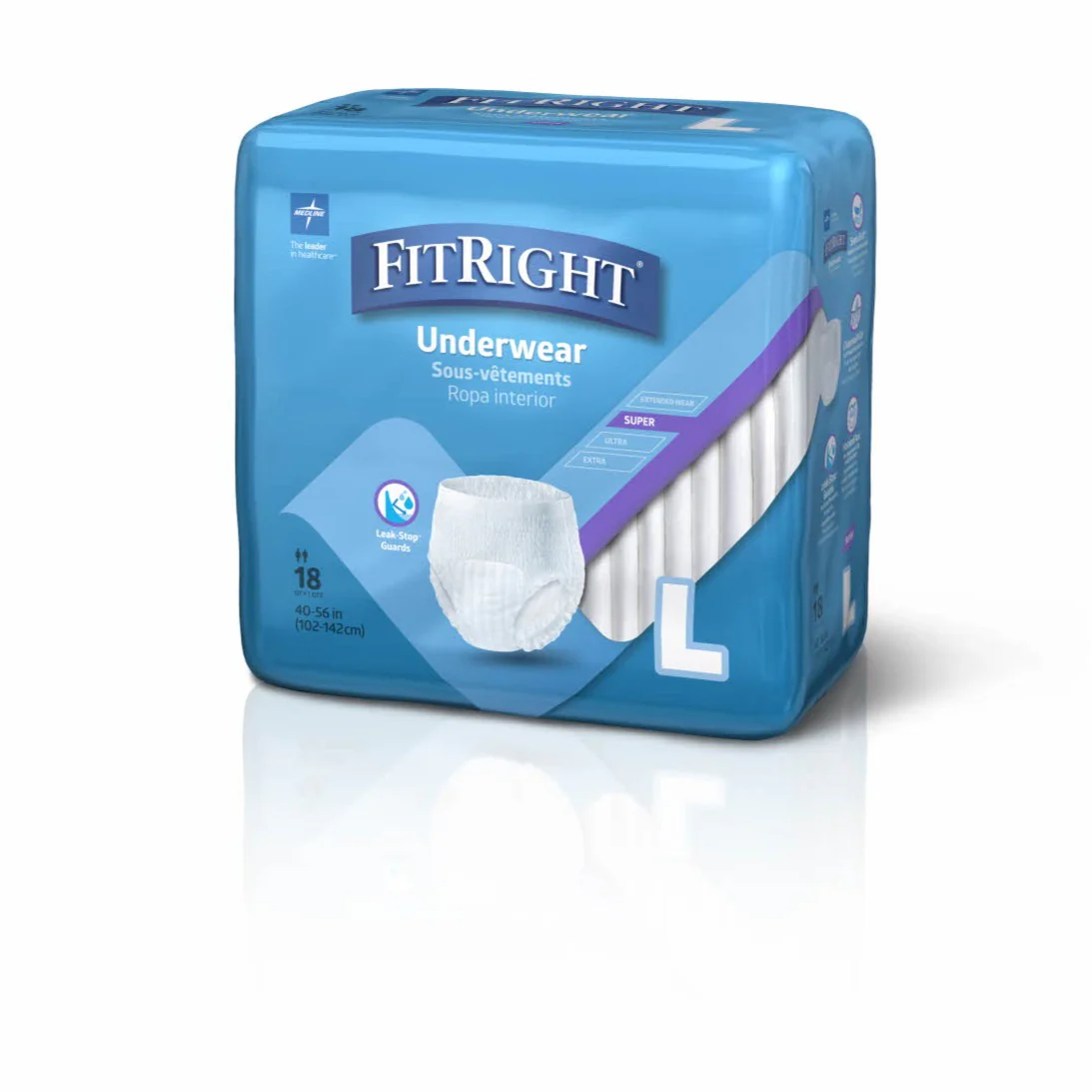 Medline FitRight Protection Plus Super Underwear | Carton - Image 3