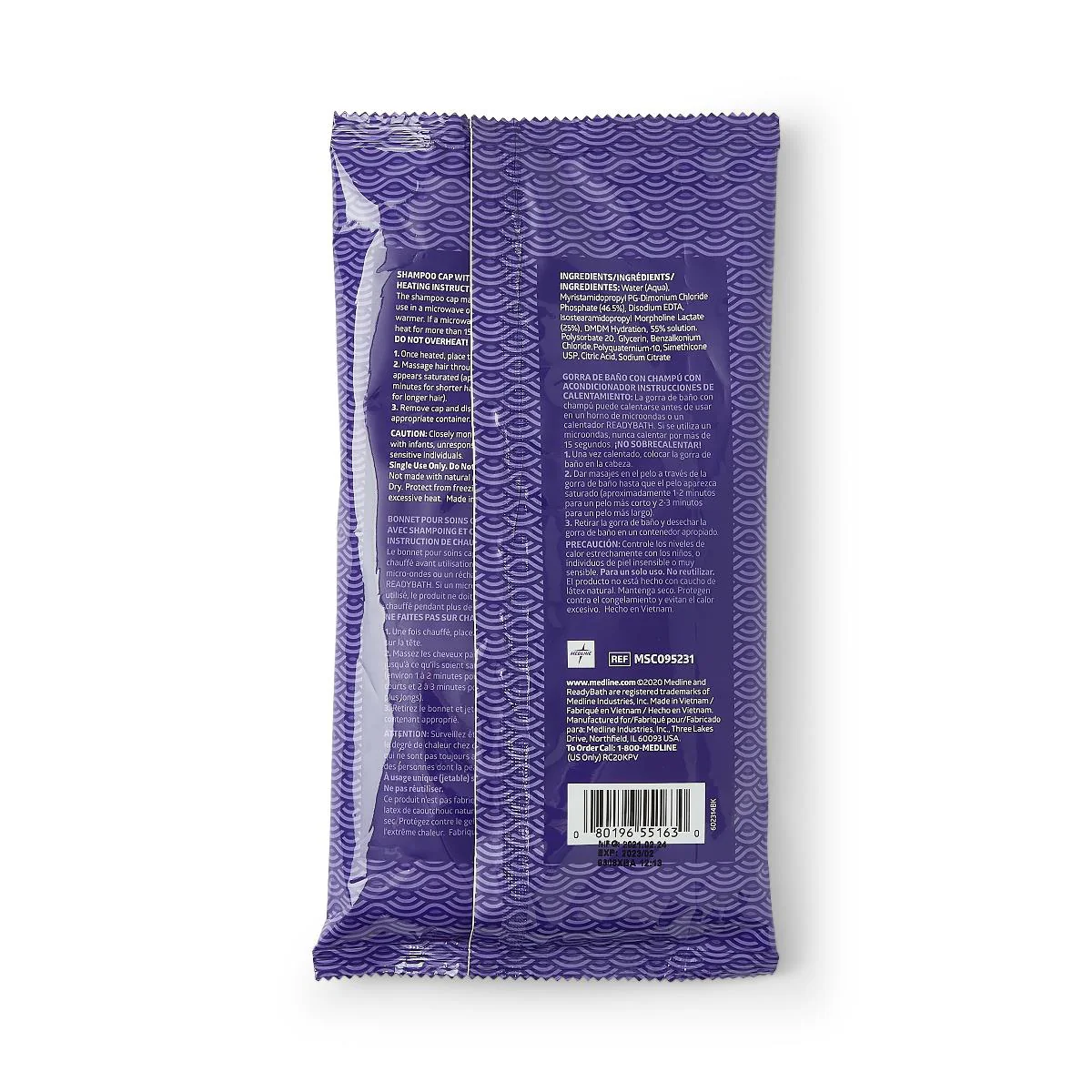 Medline Readybath Shampoo Cap Fragrance Free | Packet of 1 Cap - Image 2
