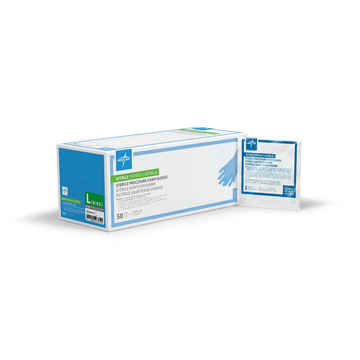 Medline Sterile Nitrile Exam Gloves | Pack of 50 - Image 4