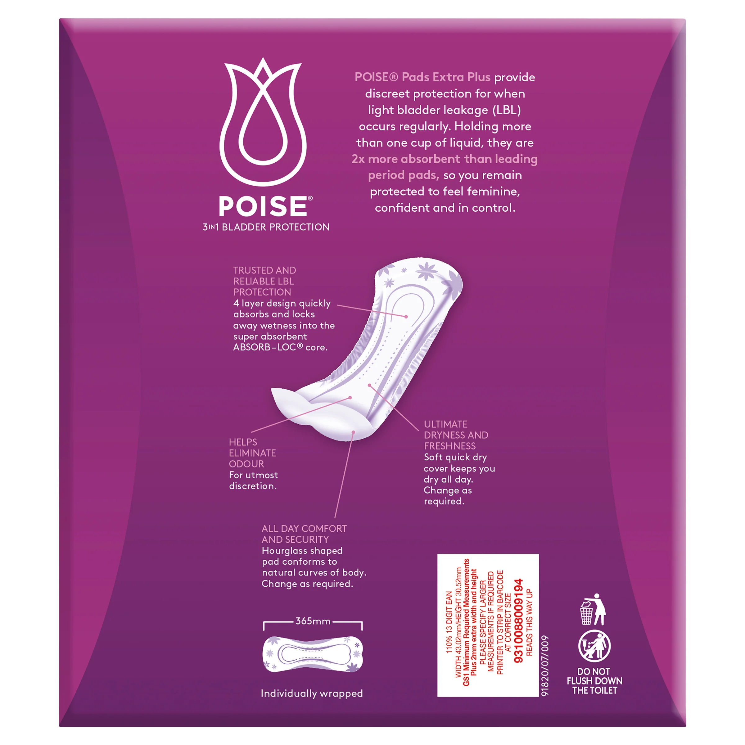 Poise Pads Extra Plus BULK PACK | 20 per packet - Image 3