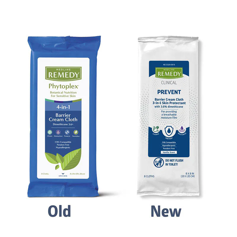 Medline Remedy Barrier Cream Cloths with Dimethicone | 8 pack