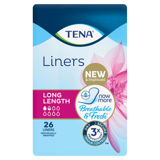 TENA Liners Long Length | Pack of 26